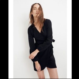 Madewell long sleeve dress with waist tie